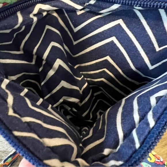 VERA BRADLEY Venetian Paisley 2013 Zip Hipster Crossbody Navy Red Yellow Orange - Picture 9 of 17
